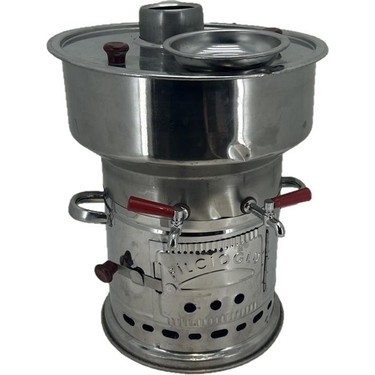 Paslanmaz 304 Çelik 7 Litre Çift Hazneli Demlikli Semaver Fiyatı
