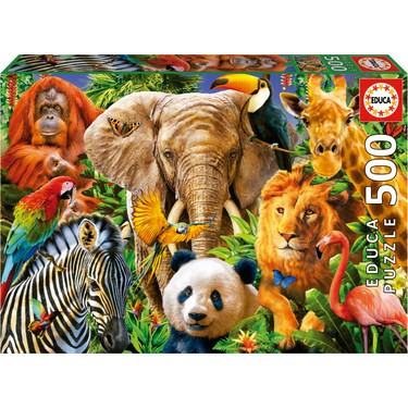 500 Parça Vahşi Hayvanlar Kolajı Puzzle - 19550 - Wild Fiyatı