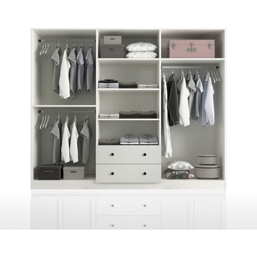 Rabi様 Rabi Mobilya Side 6 Kapak 2 Çekmece Gardırop Fiyatı