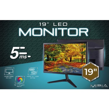 Mpıa Mp-19 LED Monitör 19 Inç 5ms 60Hz HDMI + VGA Monitörü Fiyatı