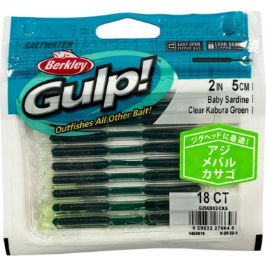 Berkley Gulp Baby Sardine Clear Kabura Green 2inc 5cm 18p Fiyatı