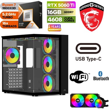 MSI Gaming Pc Ddr5 – Rtx 5060Tİ 16 GB – Ryzen 7 9800X3D – Fiyatı