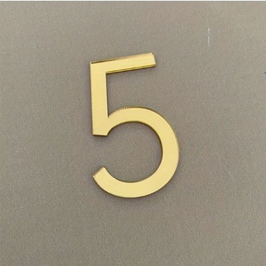 Daire Numarası 1 mm Gold Ayna Pleksi Yapışkanlı No -5 Beş Fiyatı