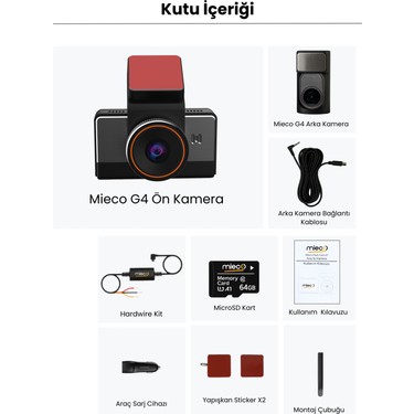 Mieco G4 2K QHD / GPS / 4G / Wifi / 140° Geniş Açı / Gece Fiyatı