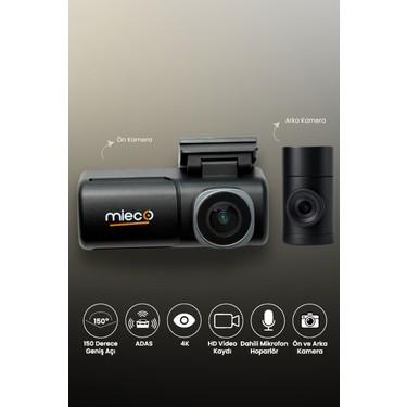 Mieco A7 4K UHD / Wifi / ADAS / 150° Ultra Geniş Açı / Gece Fiyatı