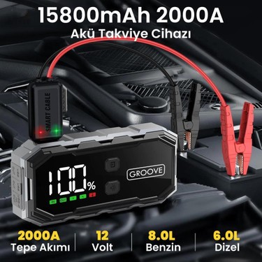 Groove F11 15800MAH 2000A Akü Takviye Cihazı Taşınabilir Fiyatı