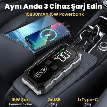 Groove F11 15800MAH 2000A Akü Takviye Cihazı Taşınabilir Fiyatı