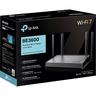 TP-Link Archer BE220 | Dual-Band Wi-Fi 7 Router | Fiber Fiyatı