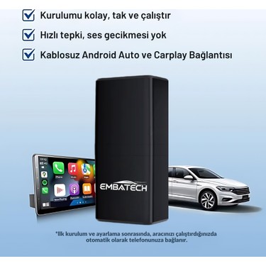Embatech Araç Içi 2in1 Android ve Apple Cihazlar Için Fiyatı
