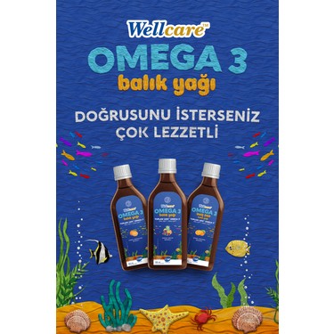 Wellcare Omega 3 Doğal Mandalina Aromalı Balık Yağı - 150 ML Fiyatı