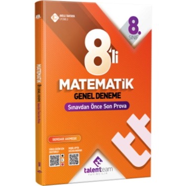 Talentteam Yayınları 8. Sınıf Matematik 8 Li Genel Deneme Kitabı