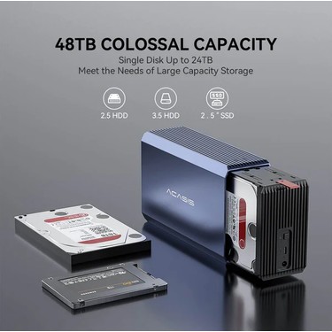 Acasis EC7352 - 2 Adet 2.5/3.5 Sata HDD Uyumlu, 4 Raıd Fiyatı