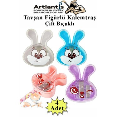 Artlantis Tavşan Kalemtraş 4 Renk 1 Paket Hazneli Jumbo Fiyatı