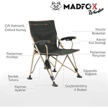 Katlanır Kamp Piknik Sandalyesi - Madfox Warden - Yeşil - Fiyatı
