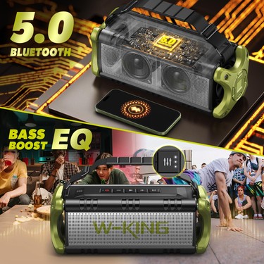 W-Kıng D8-1 Bluetooth Hoparlör, 90w Ultra Bass Boombox, 40 Fiyatı