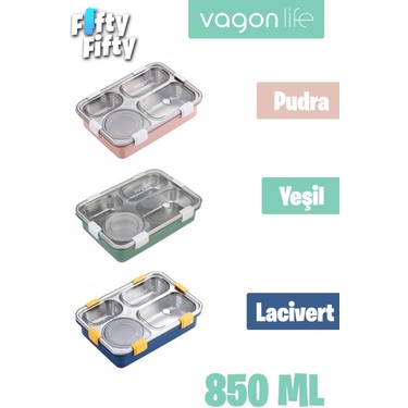 ごはん Vagonlife Lunchbox Büyük Ebat 850 ml (Paslanmaz Çelik Tek Fiyatı