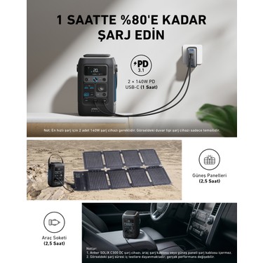 Anker SOLIX C300X Dc 288WH I 300W Taşınabilir Güç Kaynağı - Fiyatı
