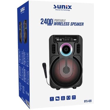 Sunix 20w 2400 Mah Kablolu Mikrofonlu Bluetooth Hoparlör Fiyatı