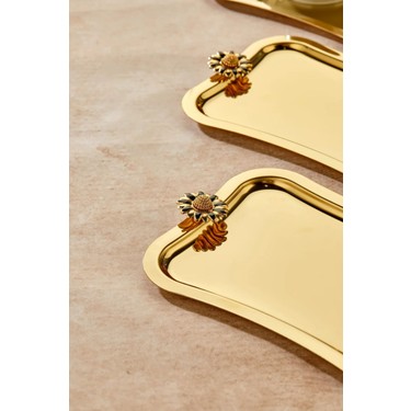 6 Adet Elegante Gold Serisi Duo Fiore Nero Kulp Desenli Fiyatı