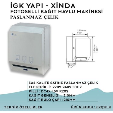 Igk Yapı – Xinda Fotoselli Çelik Kağıt Havlu Makinesi Fiyatı