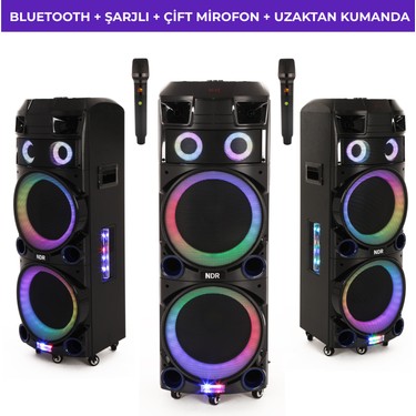Blueseed NDR- 7022 3000W Taşınabilir Karaoke Hoparlör – Çift Fiyatı
