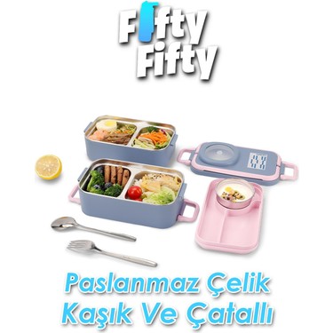 Uzspace 1200 ml Iki Kat Dört Bölme Paslanmaz Çelik Lunch Box Fiyatı