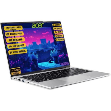 Acer Aspire Lite Intel Core I3-N300 8gb 512GB SSD Freedos Fiyatı