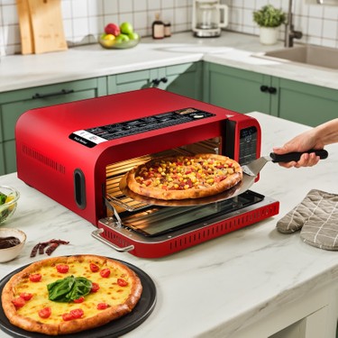 Karaca Vintage Craft Pizza Makinesi Ve Airfryer Red 2000 W Fiyatı