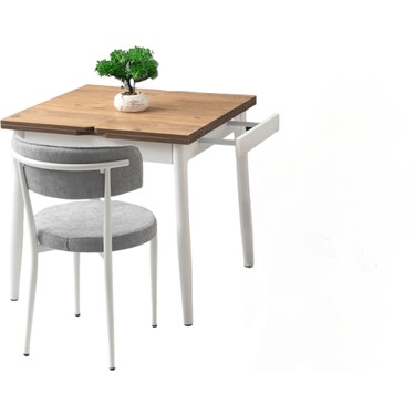 Kıvılcım Beyaz Renk Açılır 80X75 Masa (Açılımış Ölçüsü Fiyatı