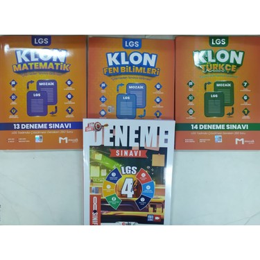Mozaik Yayınları (Sınıf: 8) Lgs Türkçe+Matematik+ Fen Klon Kitabı