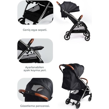 Kanz Xflip Autofold Travel Sistem Bebek Arabası Deeply Black Fiyatı