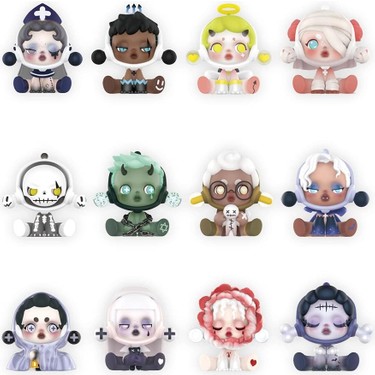 THE MONSTERS コラ＋SKULLPANDA DMR Accessoire 6 ADET skullpanda labubu kutu rasgele renk 6lı set