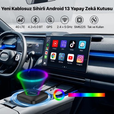 Carlinkit Tbox Max Ambient 13.0 8GB/128GB Kablosuz Carplay Fiyatı