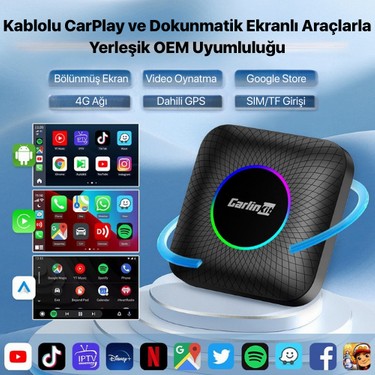 Carlinkit Tbox Max Ambient 13.0 8GB/128GB Kablosuz Carplay Fiyatı