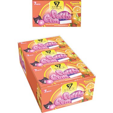 7 Stick Şekerli 7'li Tropıkal Aromalı Sakız 14,5gr (24 Adet) Fiyatı