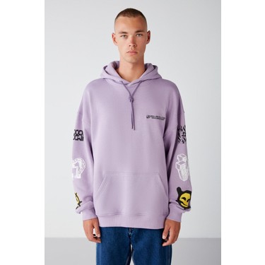 Grimelange Smıle Relaxed Oversize Lila Sweatshirt Fiyatı