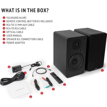 Vulkkano A6 Arc Aktif Hoparlör Siyah(HDMI ARC,RCA Fiyatı