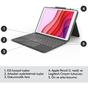 Logitech Combo Touch 10.2 iPad 7. 8. ve 9. Nesil ile Uyumlu Fiyatı