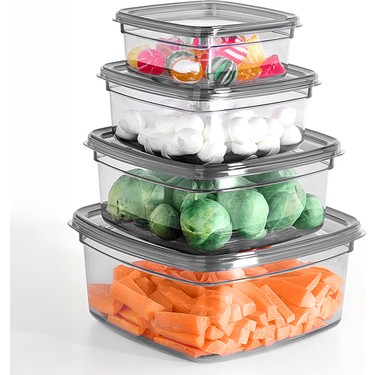 4'lü Kare Sızdırmaz Saklama Kabı Seti - Düzenleyici Erzak Fiyatı