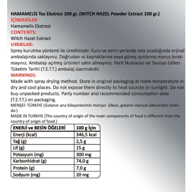 るるページ① Gökçek Şifa Hamamelis Toz Ekstresi 100 Gr. Cam Kavanoz Fiyatı