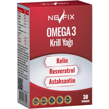 Nevfix Omega 3 Krill Yağı 30 Softgel Kolin ve Resveratrol Fiyatı