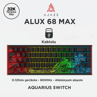 Ajazz Alux 68 Max He- Kablolu Manyetik Switch Klavye- 8.00” Fiyatı