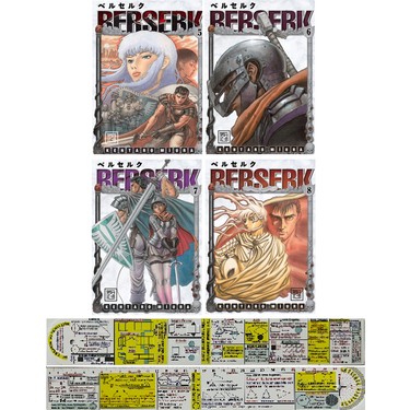 Berserk 5-6-7-8. Ciltler Manga Seti + Mat. Öğreten Cetvel Kitabı