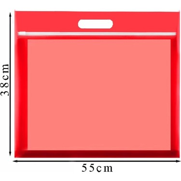 Kırmızı Plastik Fermuarlı Proje Dosyası 35X50 cm 1 Adet Fiyatı