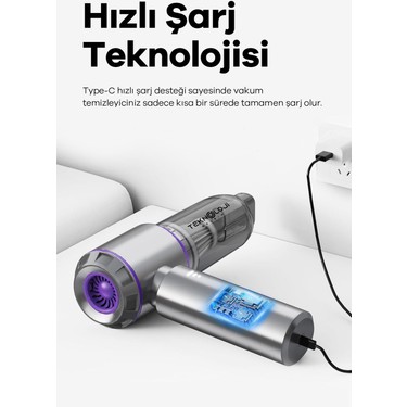 Mini Araç Süpürgesi El Tipi Portatif 15.000 Pa Extra Vakum Fiyatı