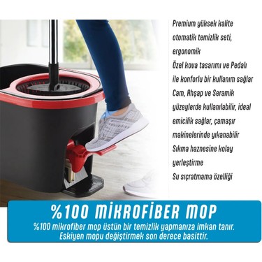 Grimor Life Turbo Pedallı Mop Temizlik Seti Kova Paspas 16 Fiyatı