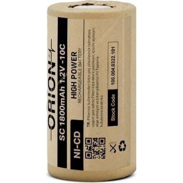 1.2V Ni-Cd Sc 1800MAH Şarj Edilebilir Pil - Hp - 10 Adet Fiyatı
