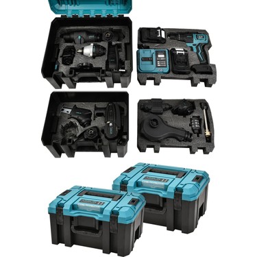 破格セット Profesyonel 21V Çift Akülü Kömürsüz Şarjlı 13 Başlıklı Set Fiyatı