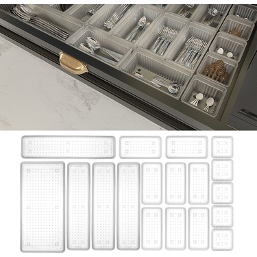 18'li modüler Set Kaşıklık Çekmece Içi Düzenleyici Çatal Fiyatı