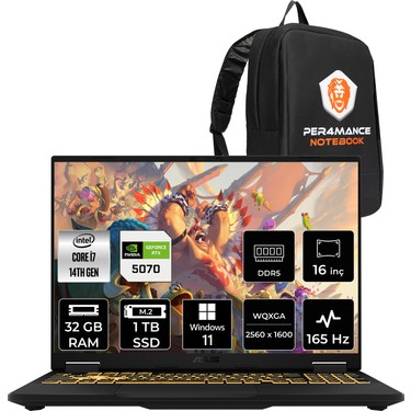 Asus Tuf Gaming F16 i7 14650HX RTX 5070 8GB Gaming Laptop Fiyatı